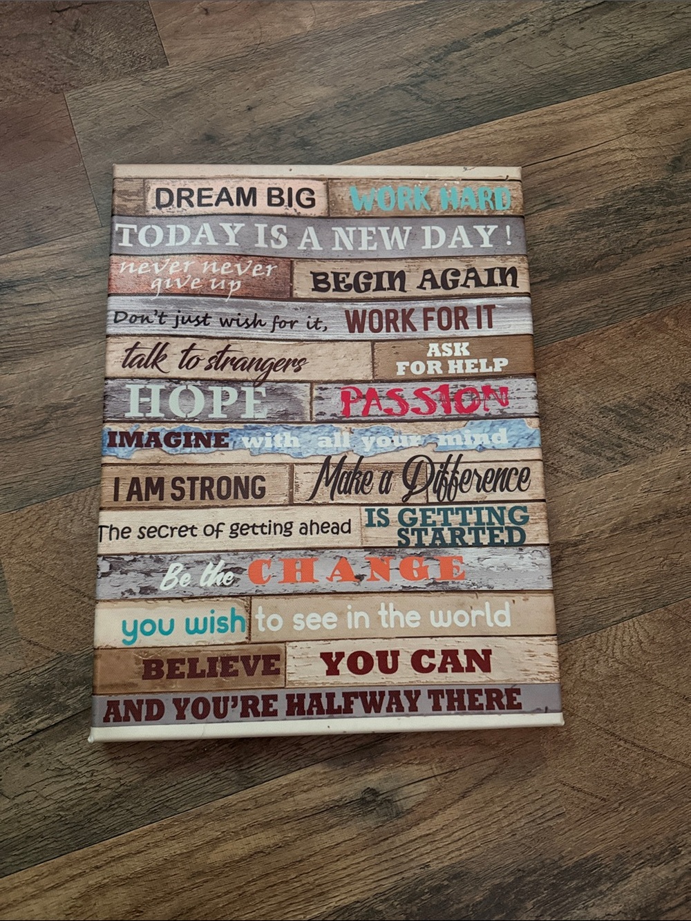 Motivational Wall Hanging 12 x 18 Home Decor